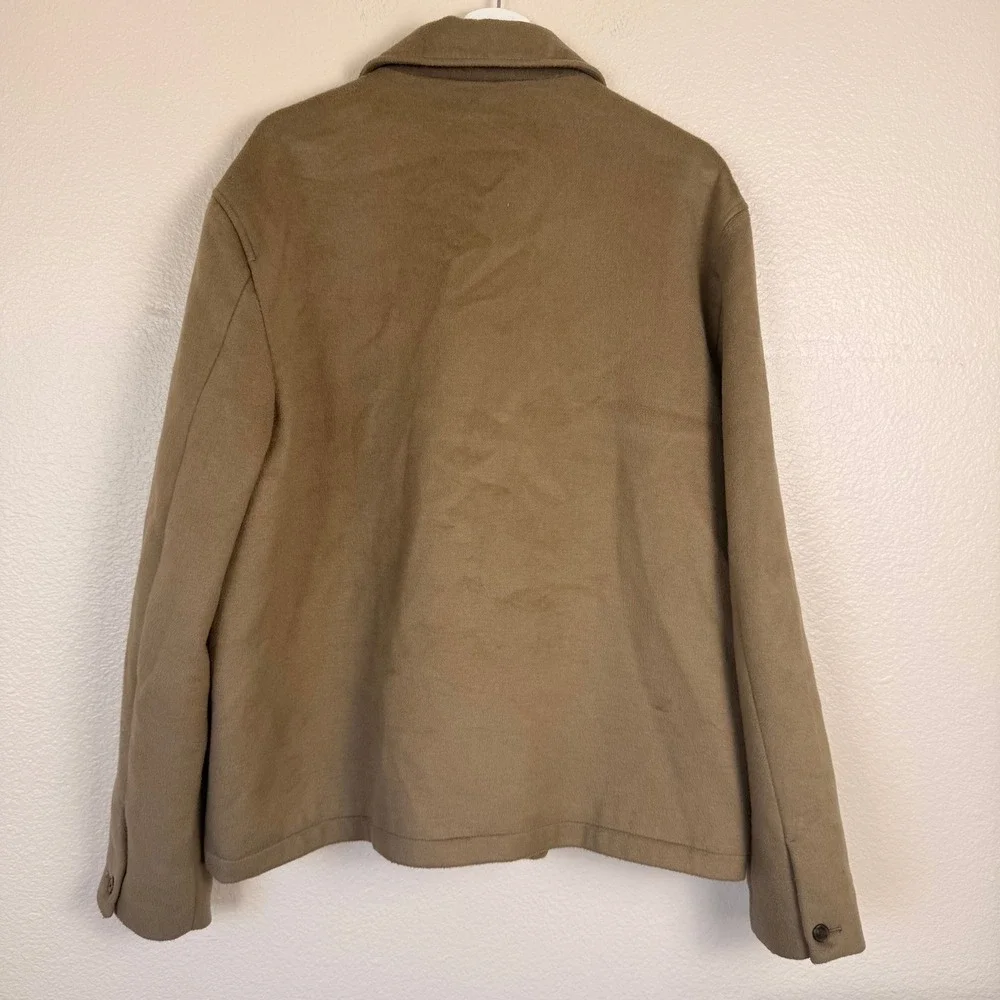 PAIGE Harrington Jacket Men XL Camel Tan bomber Wool Wilberson Zip Up Minimalist